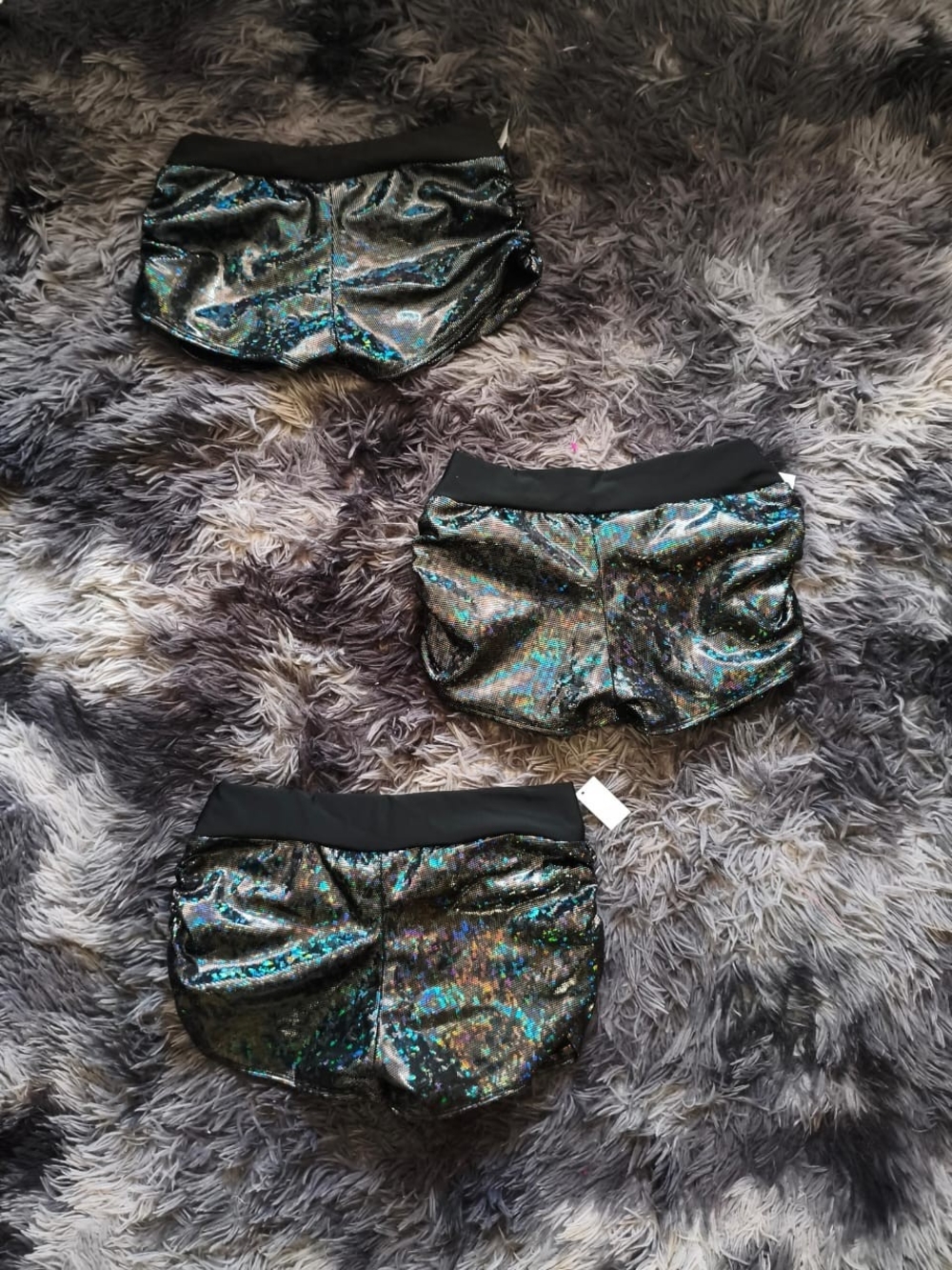 Iridescent Black Pole Dance Shorts